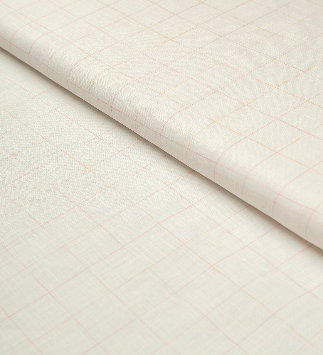 Apricot Windowpane by Linen Club (Unstitched Shirting and Kurta Fabric)