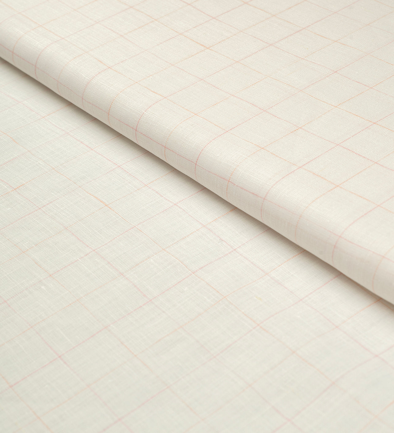 Apricot Windowpane by Linen Club (Unstitched Shirting and Kurta Fabric)