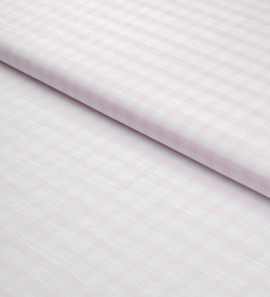 Pink Check by Linen Club (Unstitched Shirting and Kurta Fabric)