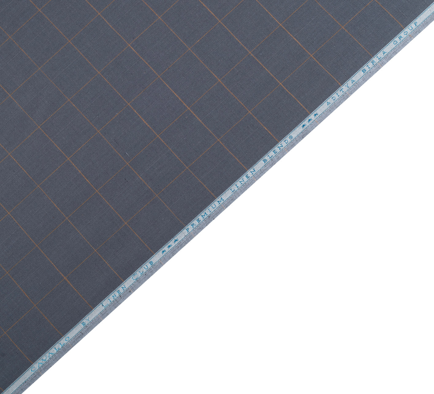 Slate Navy by Linen Club (Unstitched Shirting and Kurta Fabric)