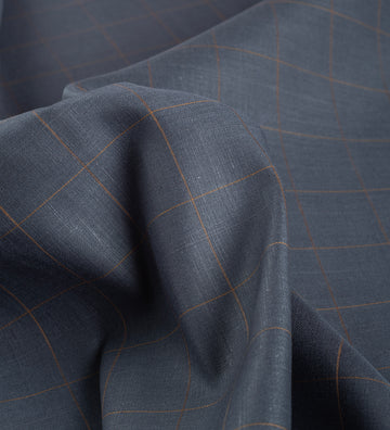 Slate Navy by Linen Club (Unstitched Shirting and Kurta Fabric)