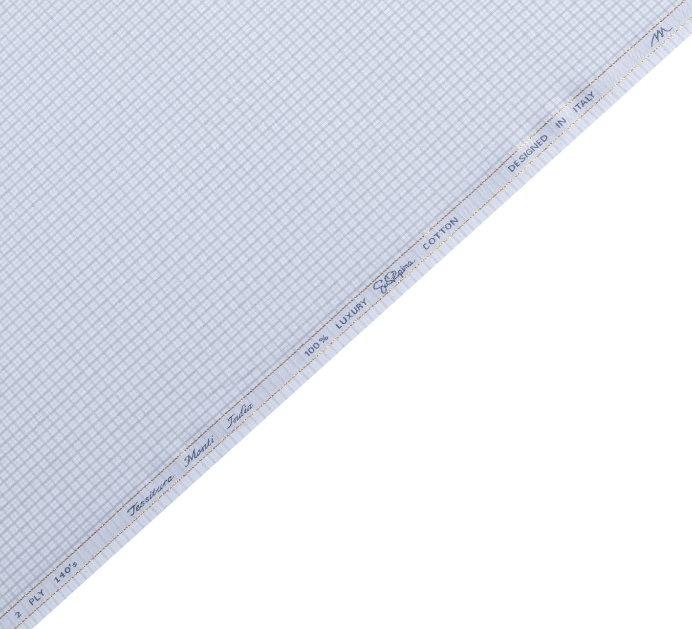 Monticello Grey Check by Tessitura Monti (Unstitched Shirting Fabric)