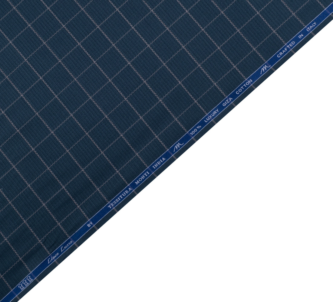 Midnight Windowpane by Tessitura Monti (Unstitched Shirting Fabric)