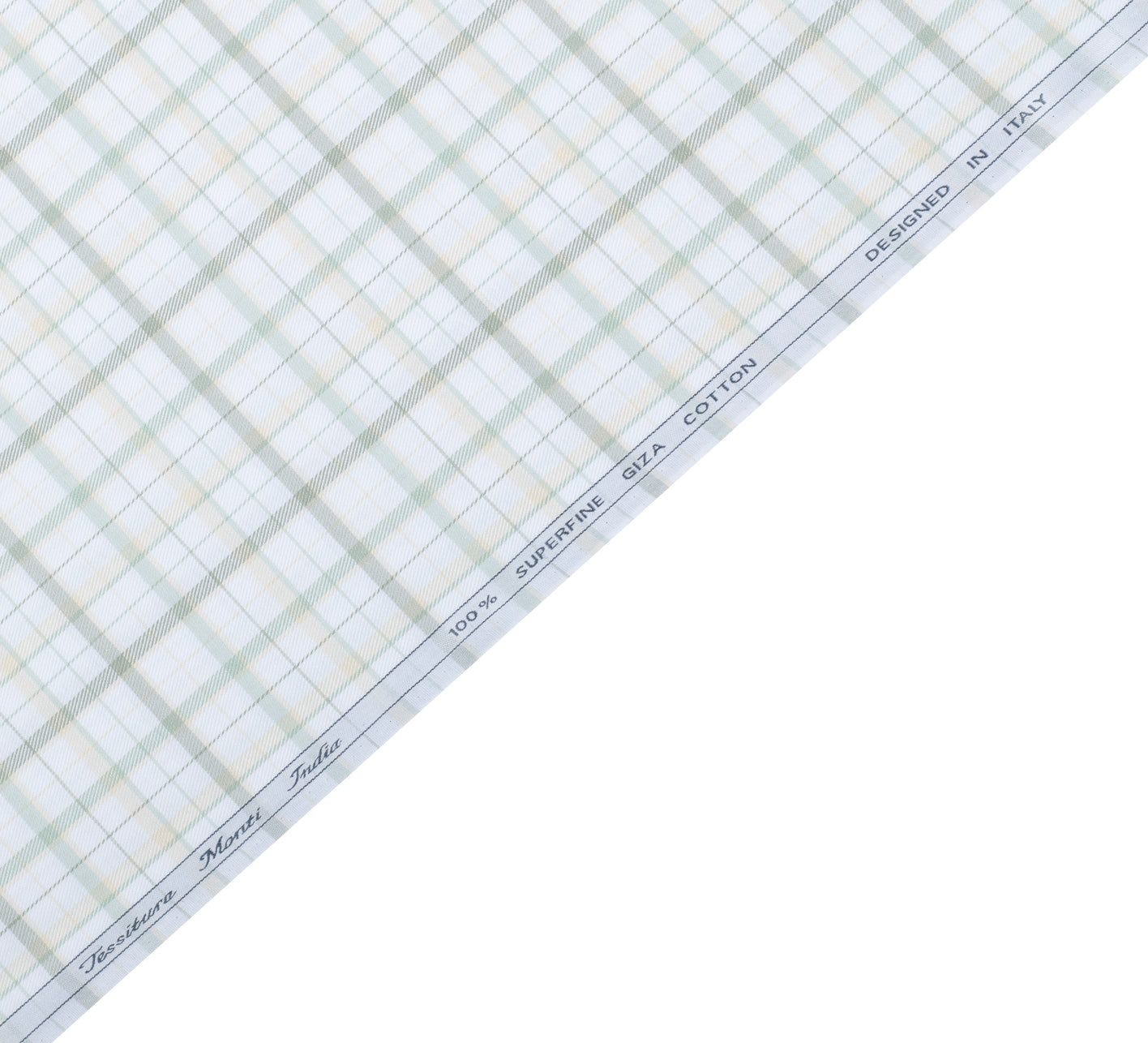 Pistachio Windowpane  by Tessitura Monti (Unstitched Shirting Fabric)