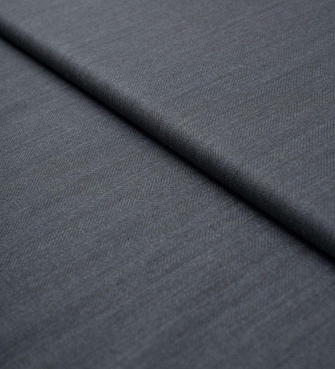 Graphite Herringbone by Roger La Viale (Unstitched Suiting Fabric)