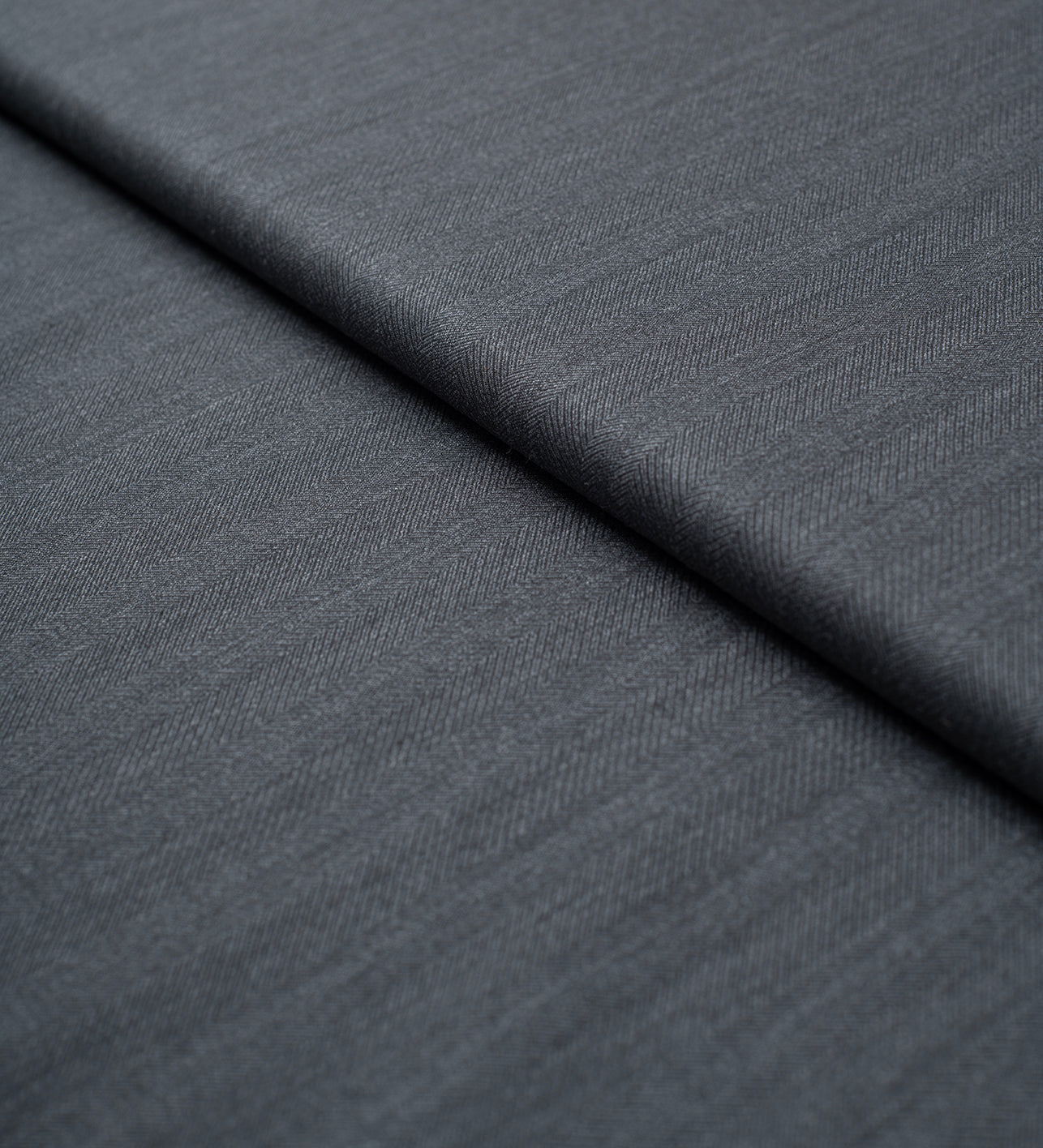 Graphite Herringbone by Roger La Viale (Unstitched Suiting Fabric)