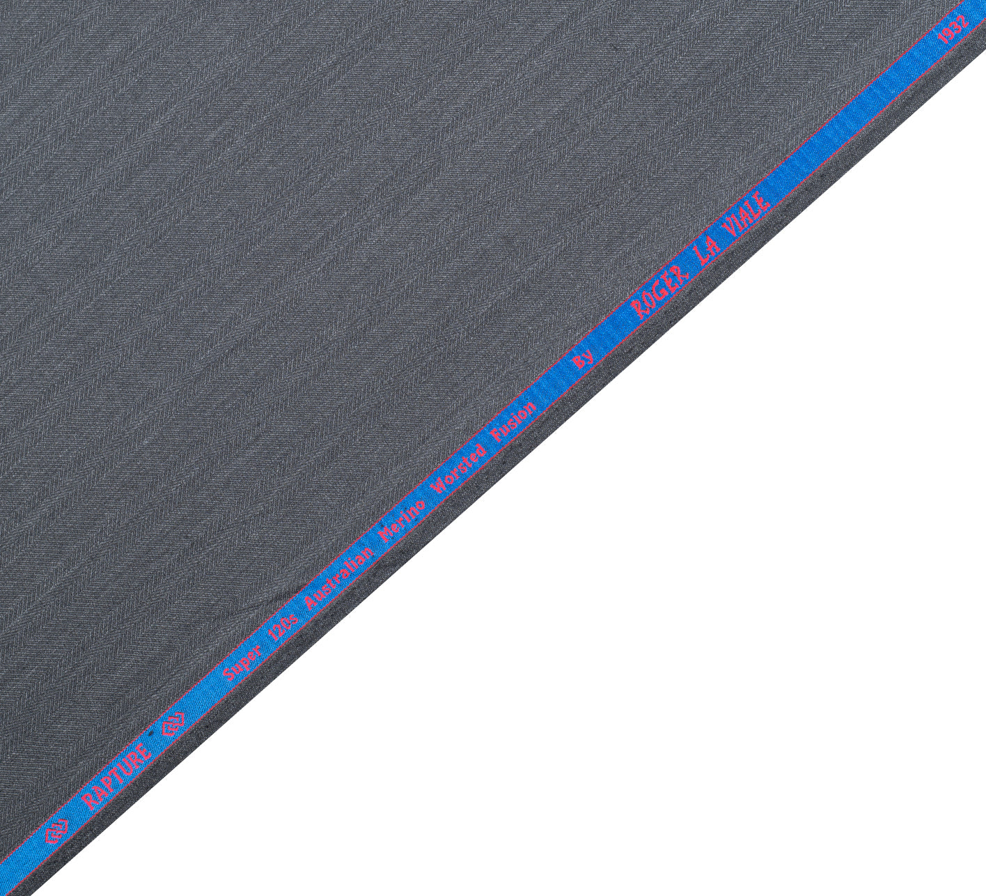 Graphite Herringbone by Roger La Viale (Unstitched Suiting Fabric)