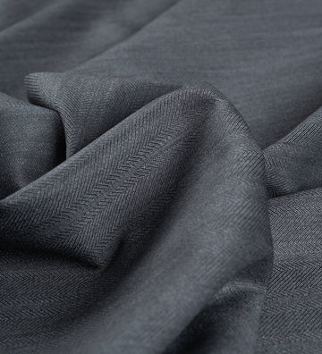 Graphite Herringbone by Roger La Viale (Unstitched Suiting Fabric)