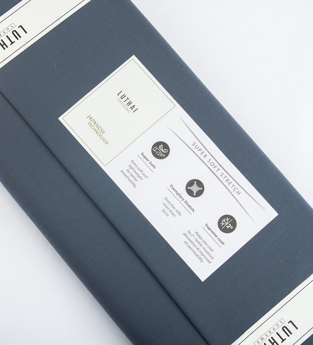 Storm Blue by Luthai (Unstitched Shirting Fabric)