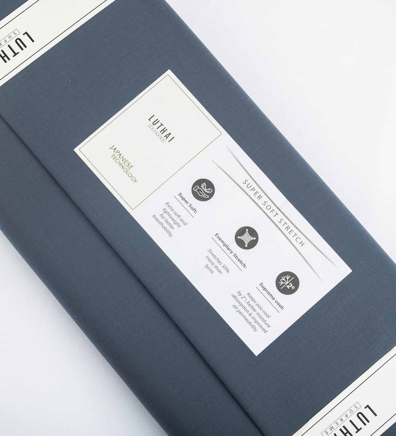 Storm Blue by Luthai (Unstitched Shirting Fabric)