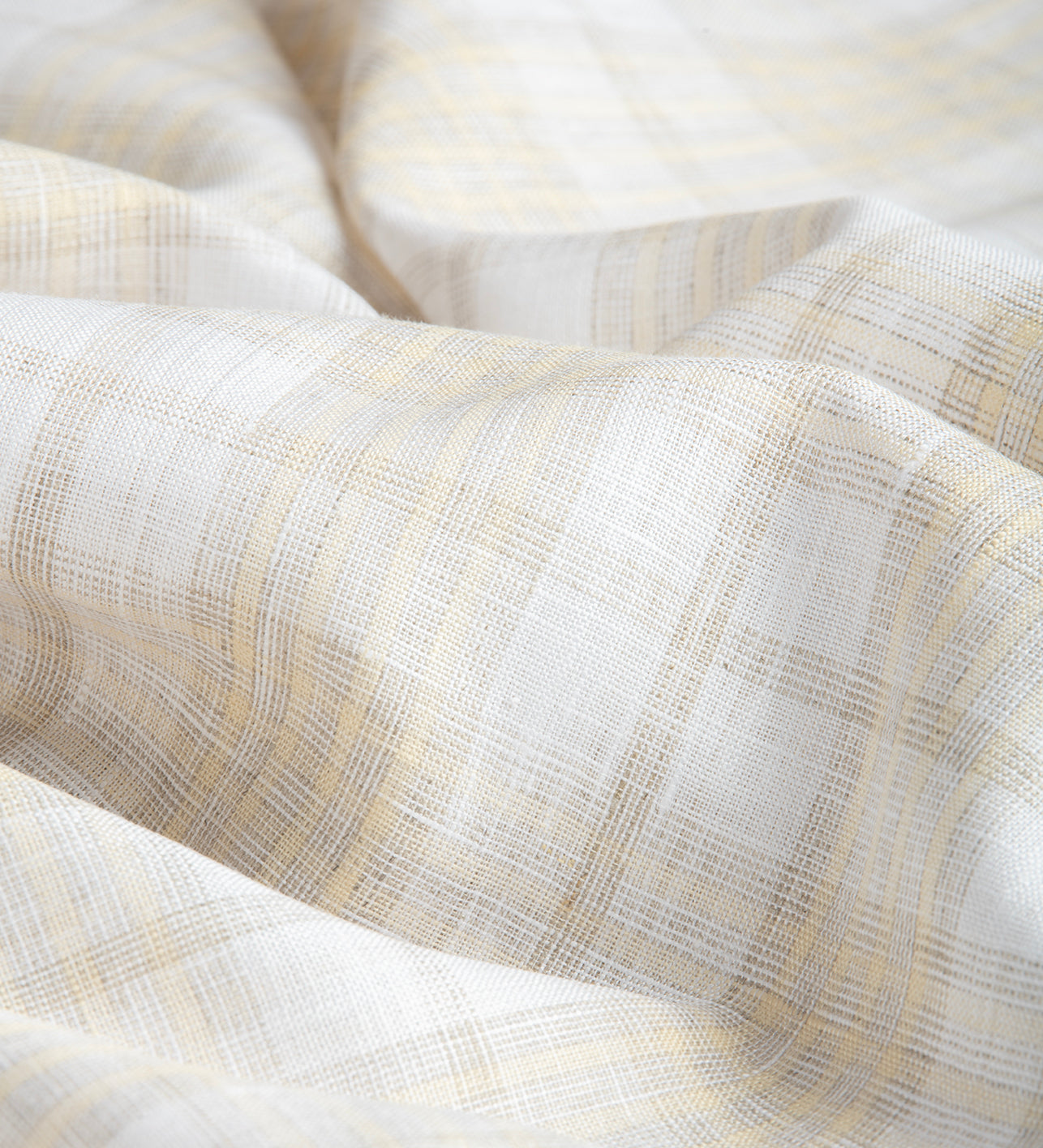 Ivory Gold Check by Linen Club (Unstitched Shirting and Kurta Fabric)