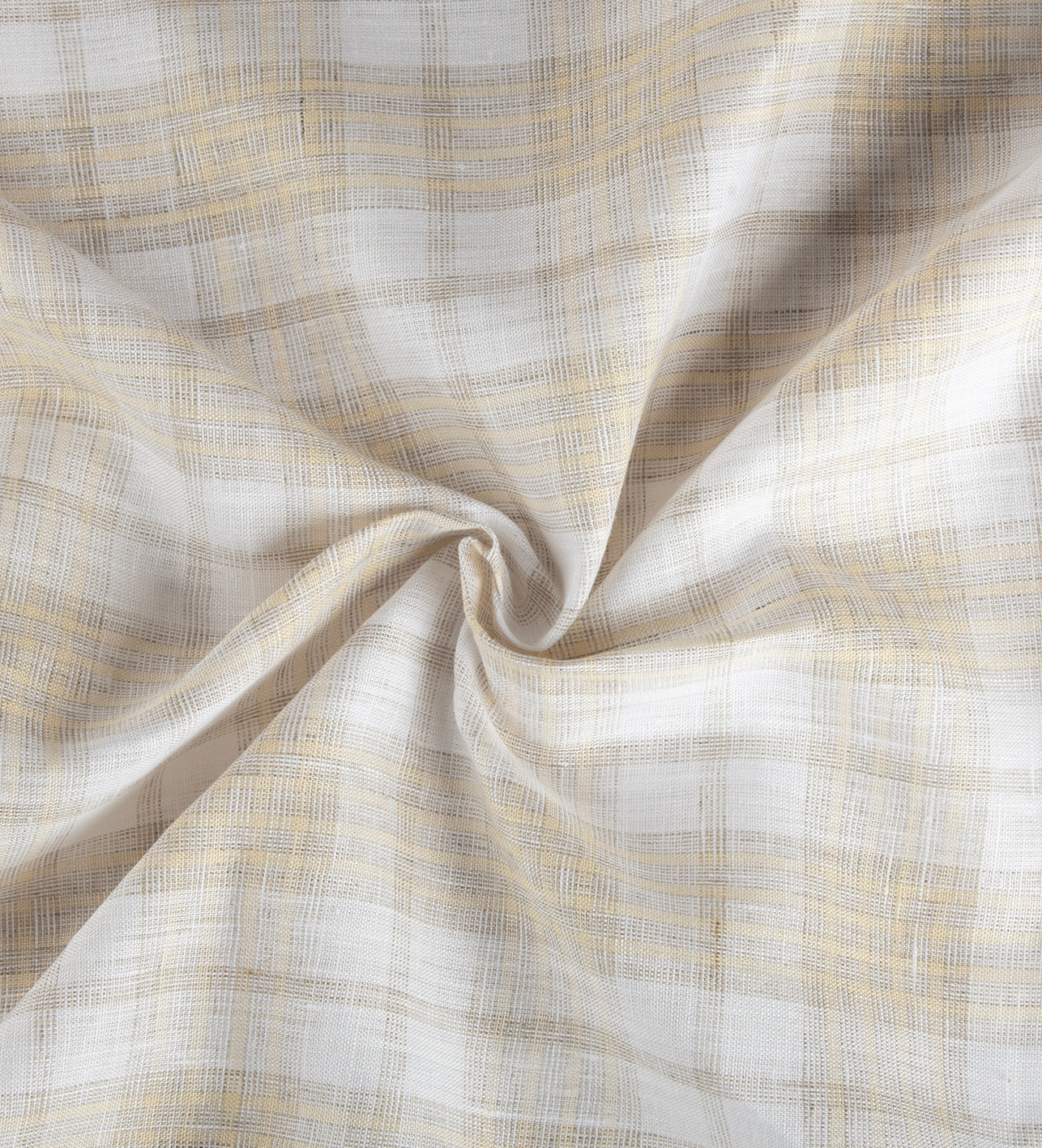Ivory Gold Check by Linen Club (Unstitched Shirting and Kurta Fabric)