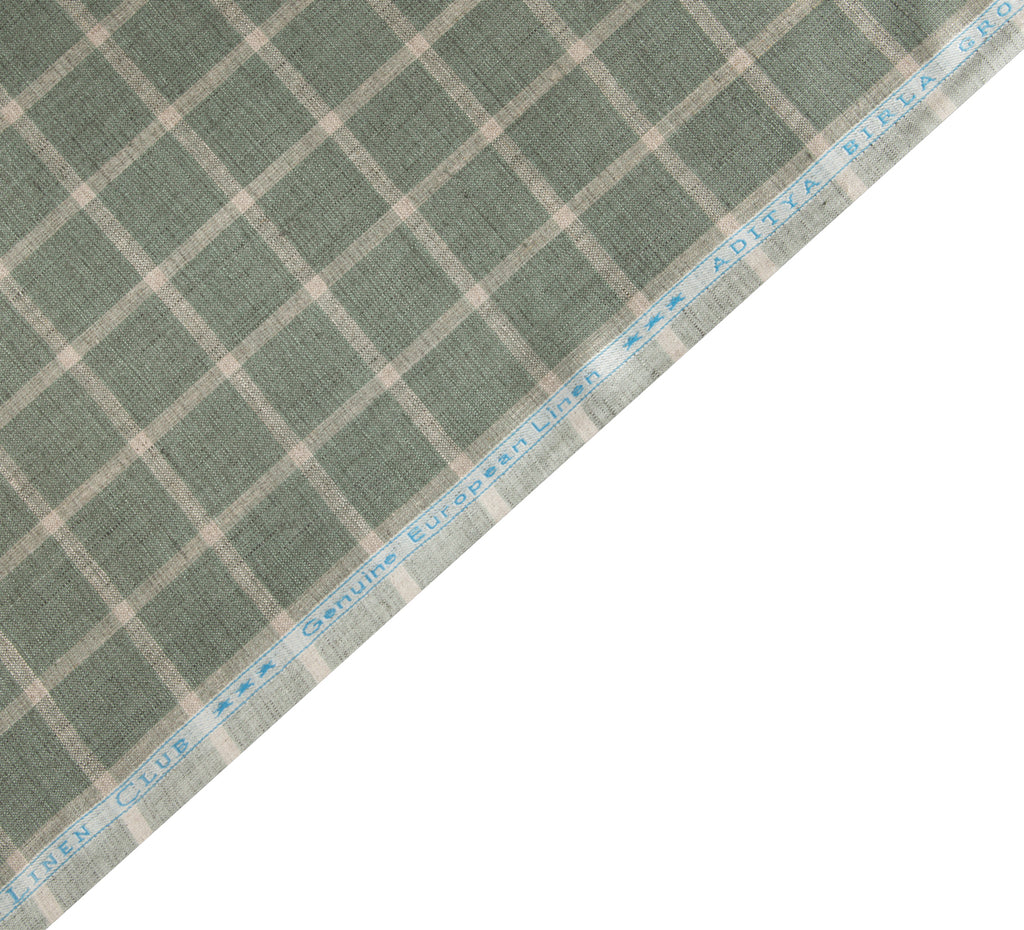 Herbal Grid by Linen Club (Unstitched Shirting and Kurta Fabric)