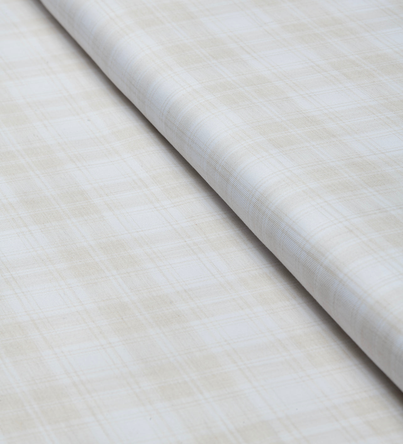 Ivory Tartan by Vercelli Italy (Unstitched Shirting Fabric)