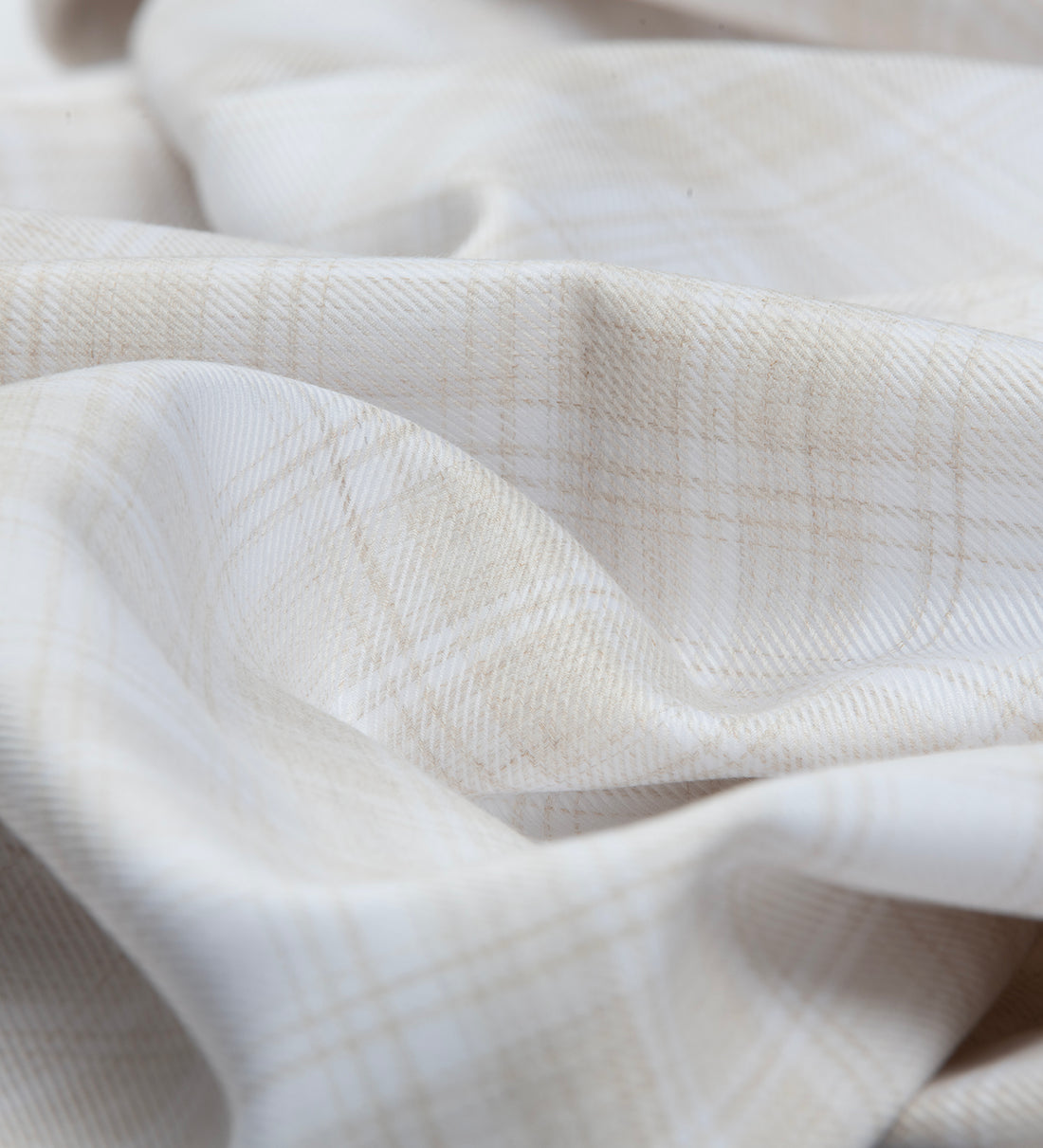 Ivory Tartan by Vercelli Italy (Unstitched Shirting Fabric)