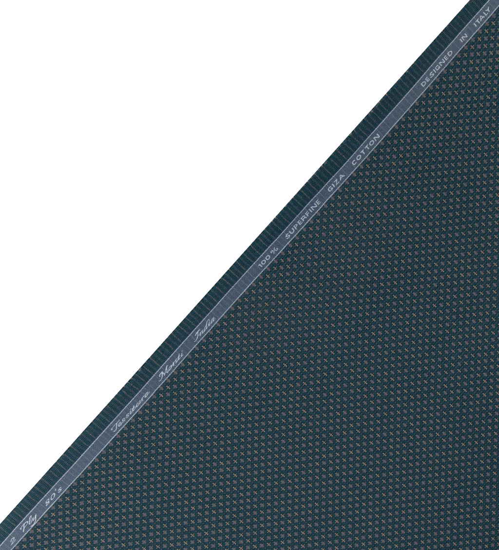 Midnight Crosshatch by Tessitura Monti (Unstitched Shirting Fabric)