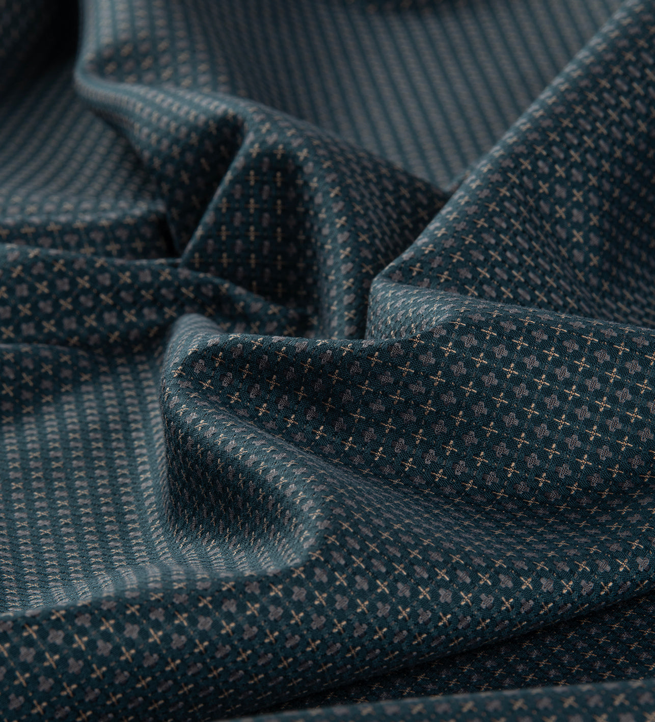 Midnight Crosshatch by Tessitura Monti (Unstitched Shirting Fabric)