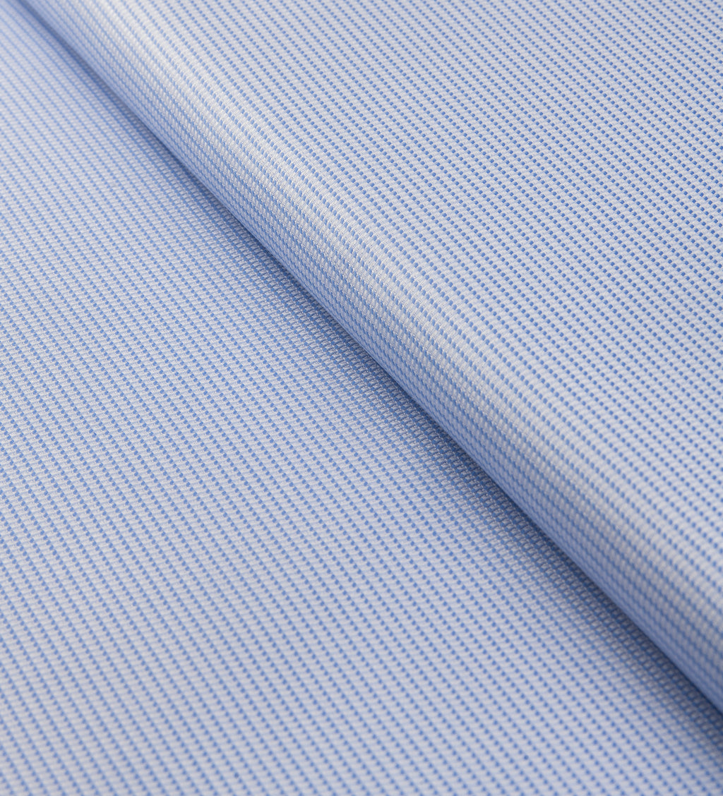 Blue Micro Gingham by Tessitura Monti (Unstitched Shirting Fabric)