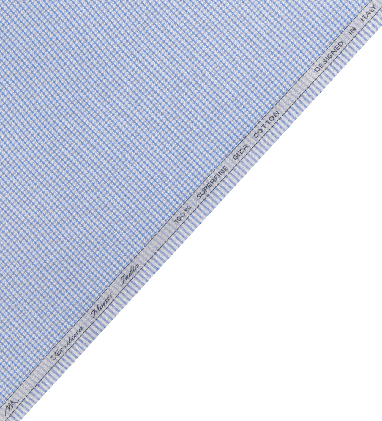 Blue Micro Gingham by Tessitura Monti (Unstitched Shirting Fabric)