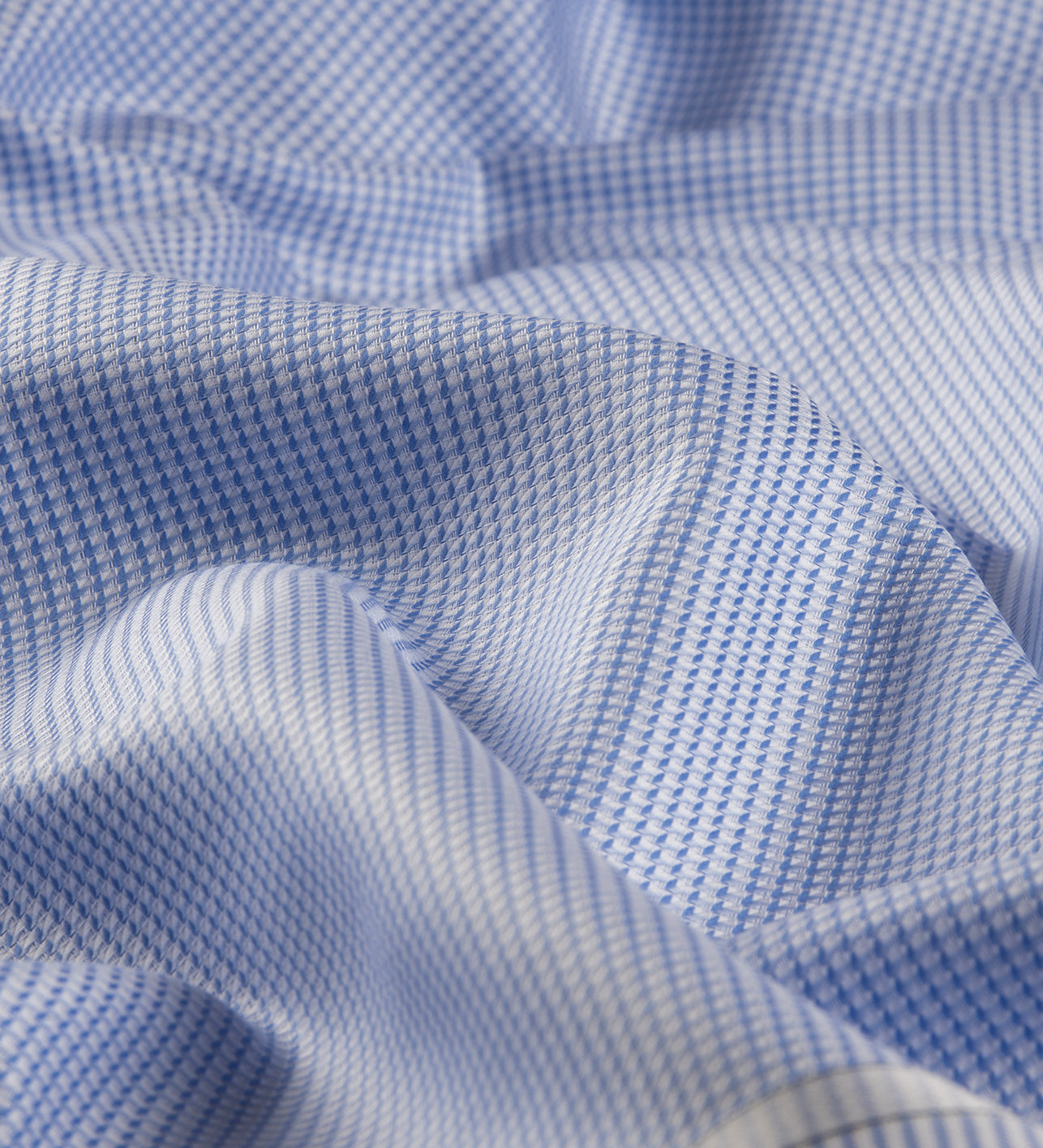 Blue Micro Gingham by Tessitura Monti (Unstitched Shirting Fabric)