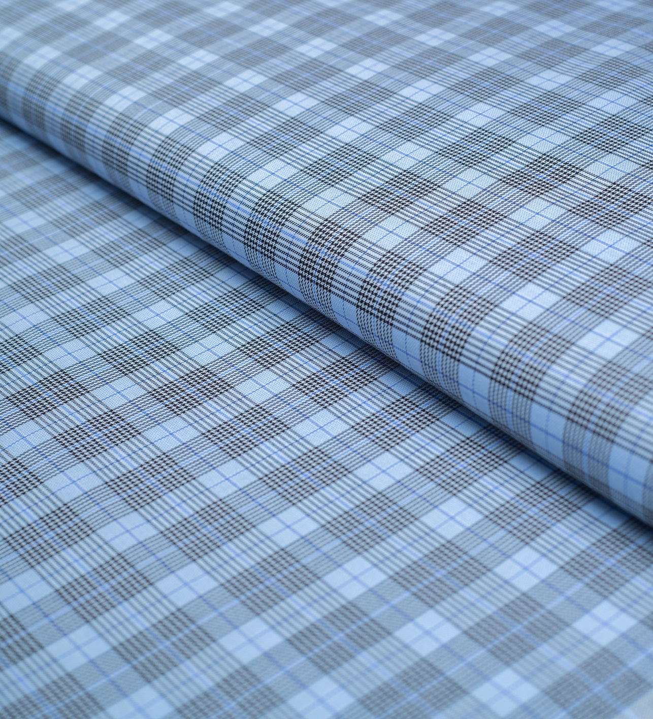 Azzurro Glen Check (Unstitched Shirting Fabric)