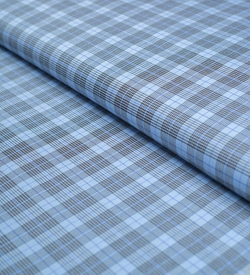 Azzurro Glen Check (Unstitched Shirting Fabric)
