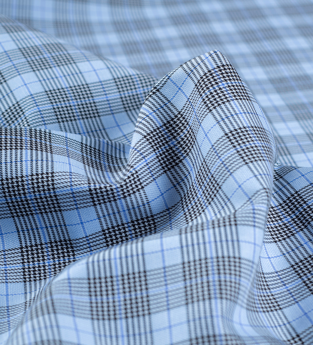 Azzurro Glen Check (Unstitched Shirting Fabric)
