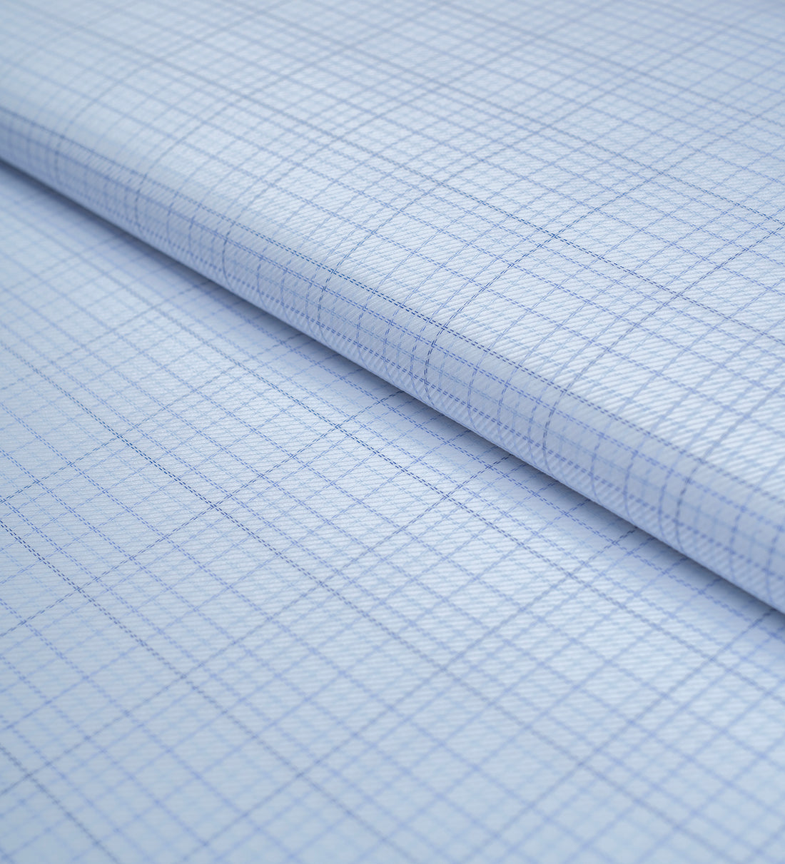 Blue Crest Windowpane (Unstitched Shirting Fabric)