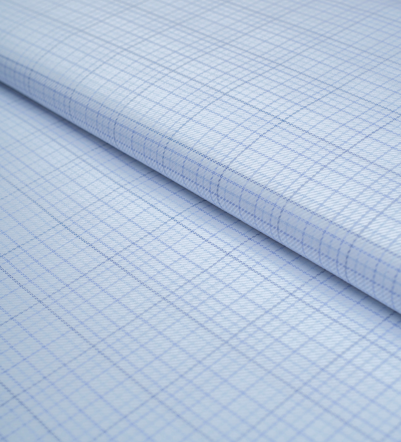 Blue Crest Windowpane (Unstitched Shirting Fabric)