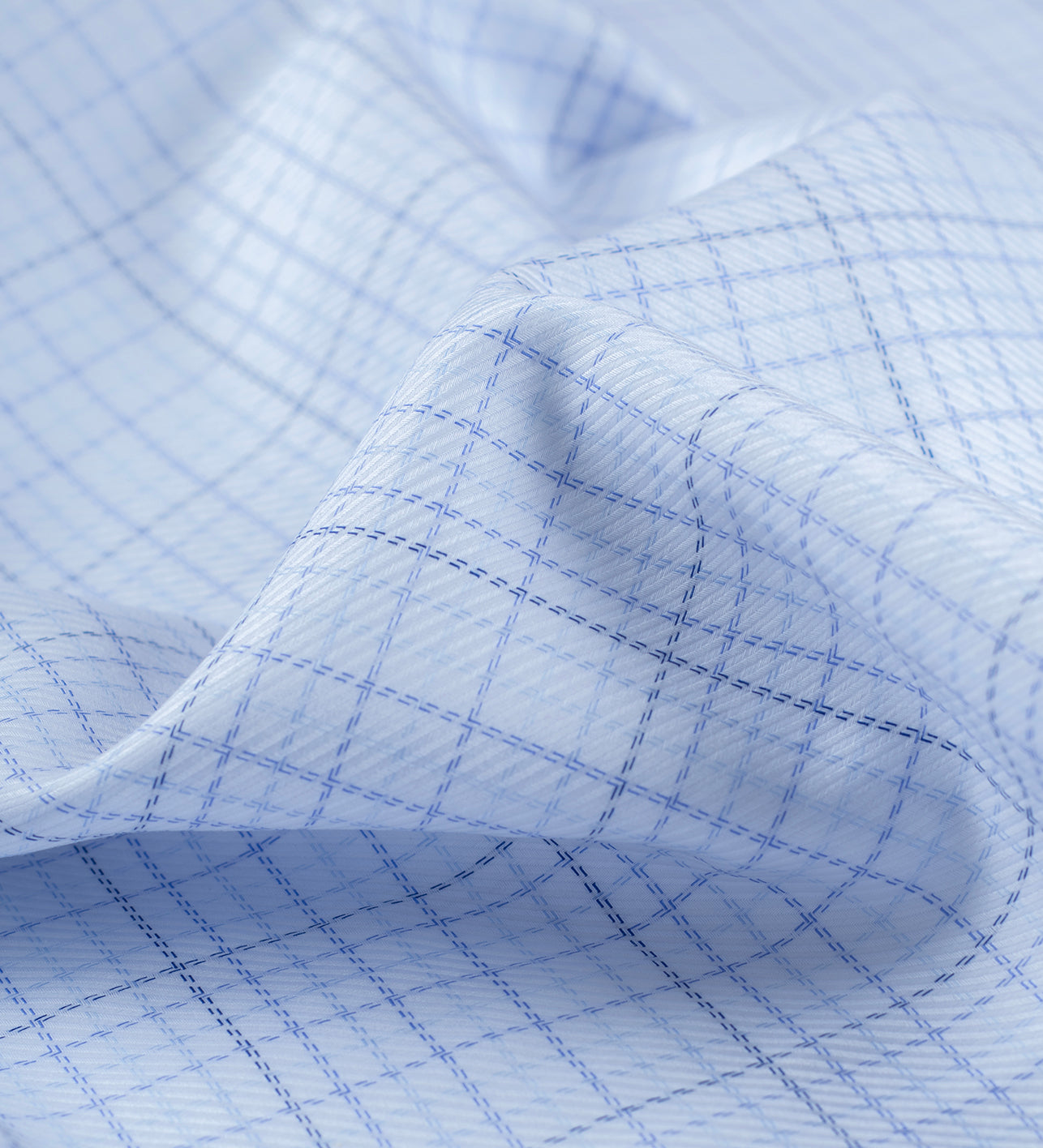 Blue Crest Windowpane (Unstitched Shirting Fabric)