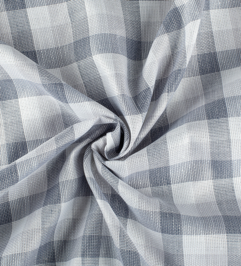 Glacier Grey Check Jute by Linen Club (Unstitched Shirting and Kurta Fabric)