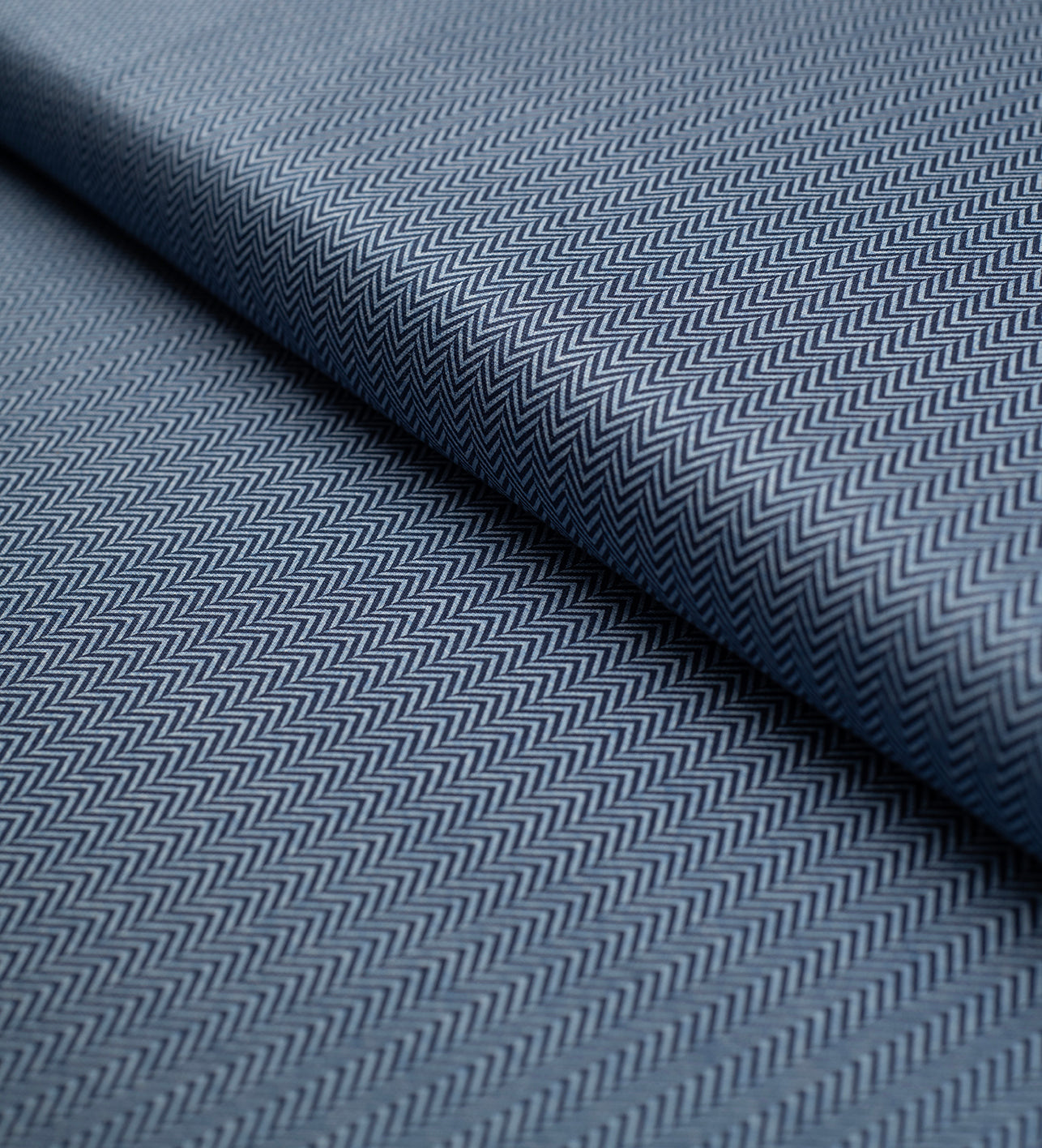 Navy Chevron (Unstitched Shirting Fabric)