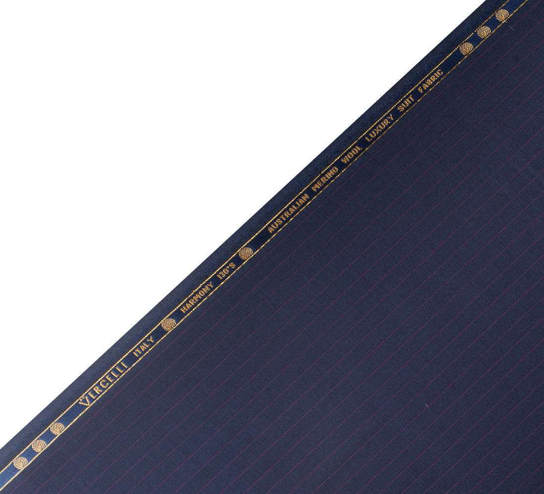Imperial Navy Wine by Vercelli Italy (Unstitched Suiting Fabric)