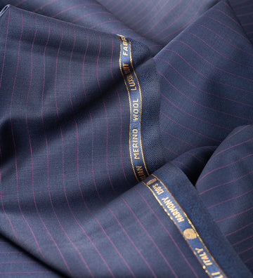 Imperial Navy Wine by Vercelli Italy (Unstitched Suiting Fabric)