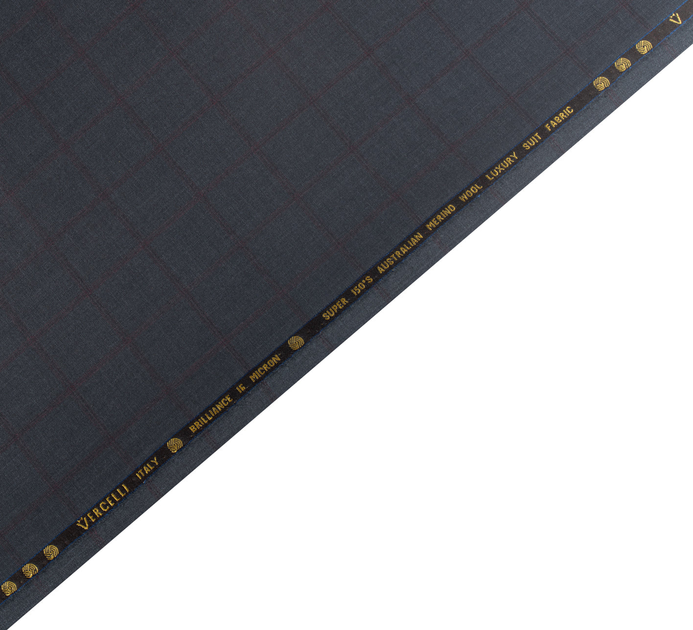 Carbonio Wine Check by Vercelli Italy (Unstitched Suiting Fabric)