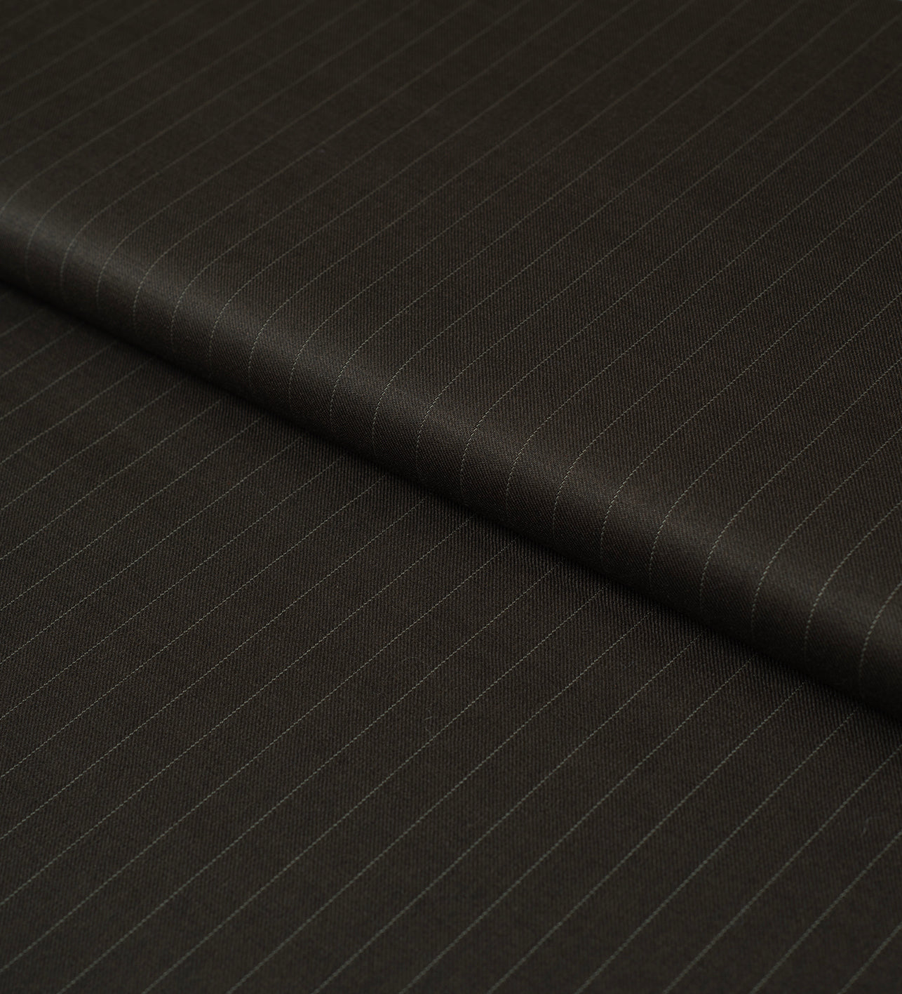 Espresso Pinstripes Super 120's (Unstitched Suiting Fabric)