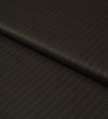 Espresso Pinstripes Super 120's (Unstitched Suiting Fabric)