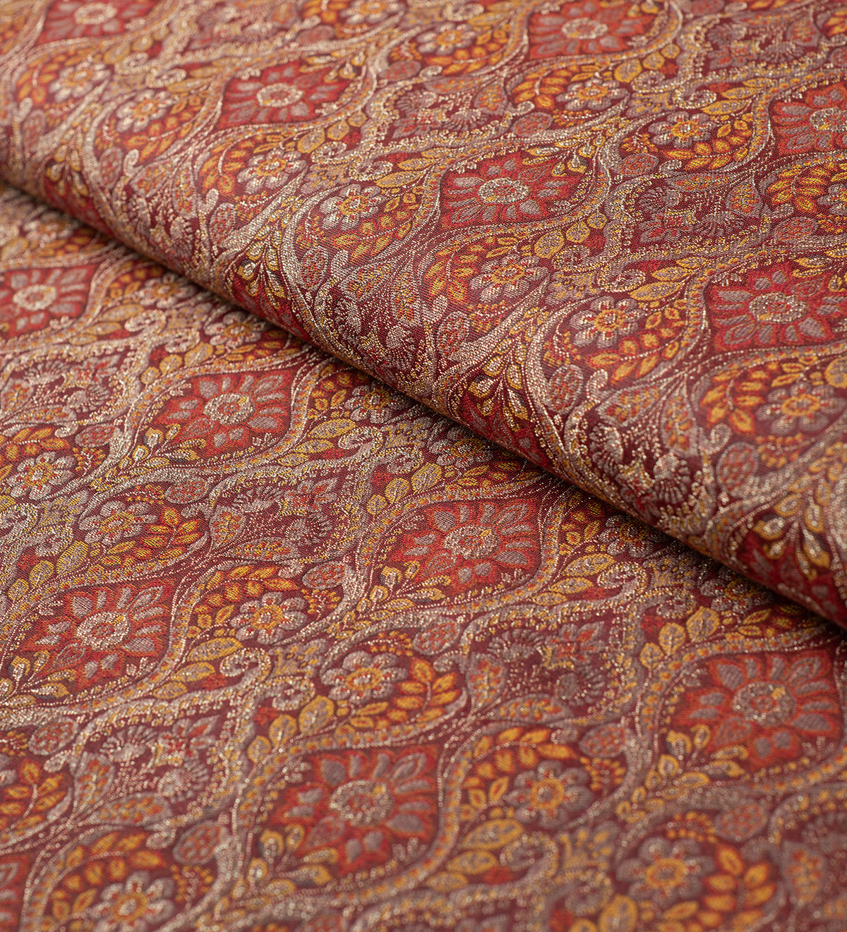 Burgundy Royale Paisley By D&J (Unstitched Ethnic Fabric)