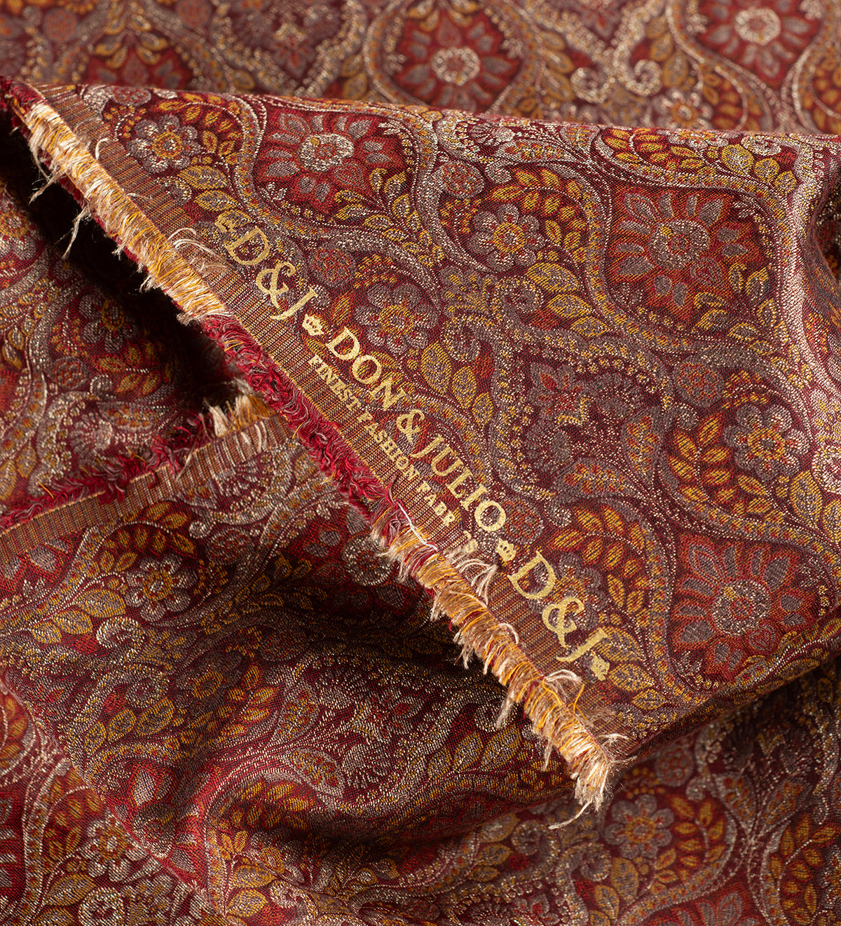Burgundy Royale Paisley By D&J (Unstitched Ethnic Fabric)
