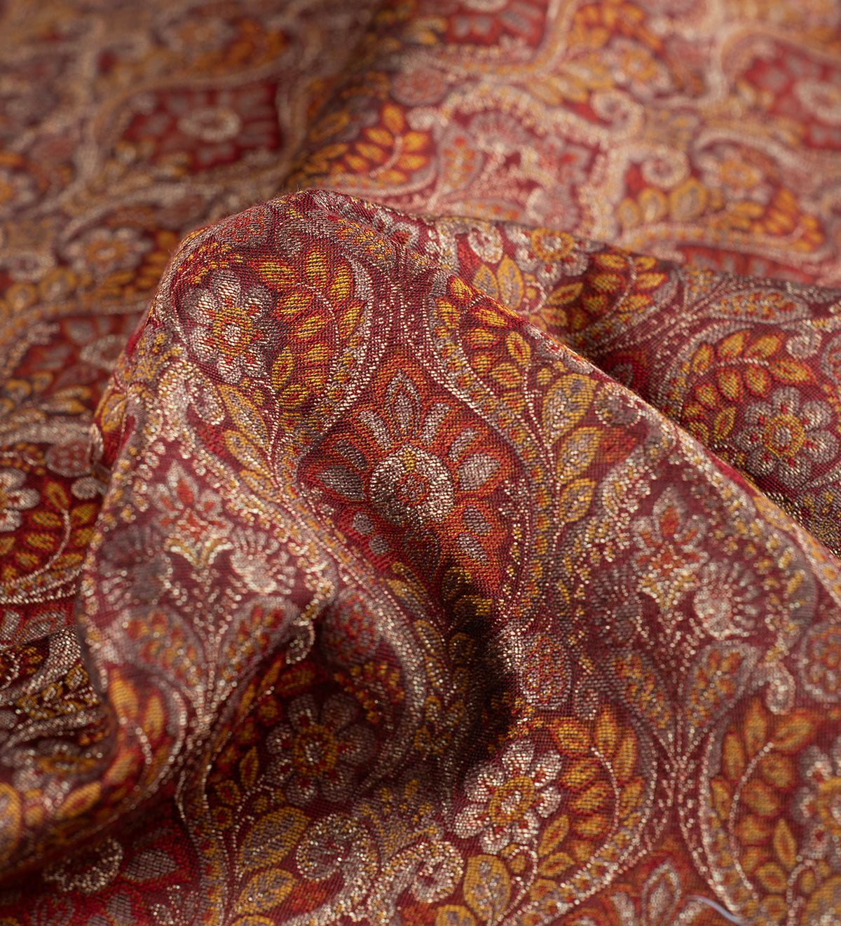 Burgundy Royale Paisley By D&J (Unstitched Ethnic Fabric)