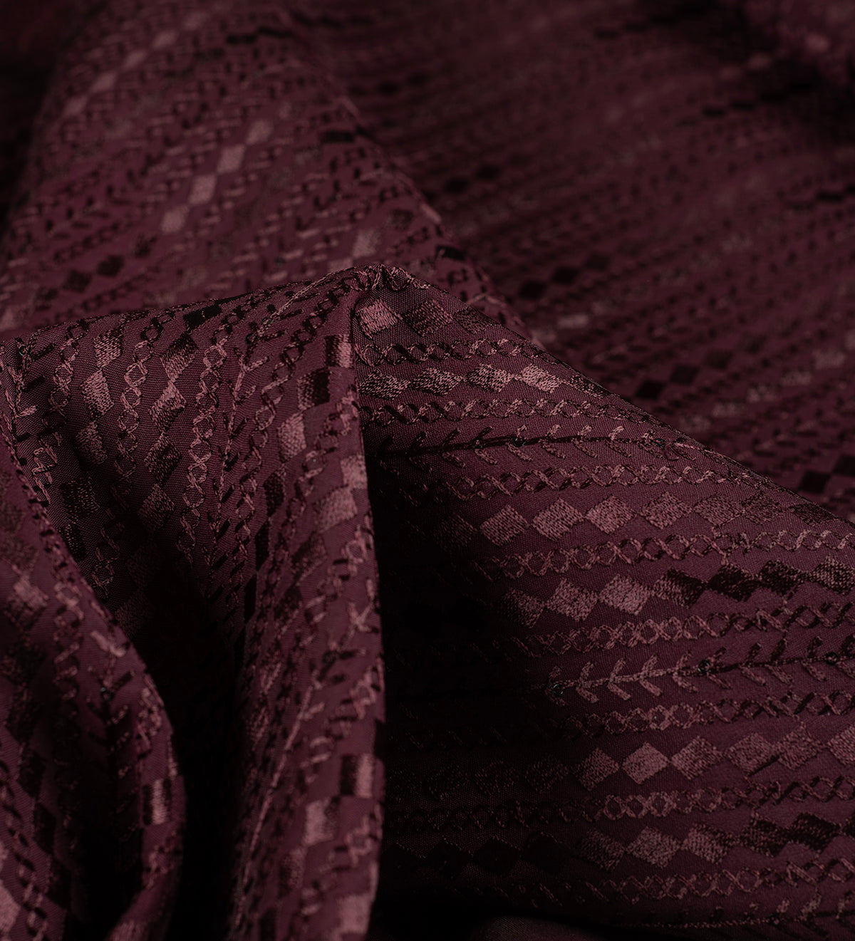 Deep Burgundy By B-Posh (Unstitched Ethnic Fabric)