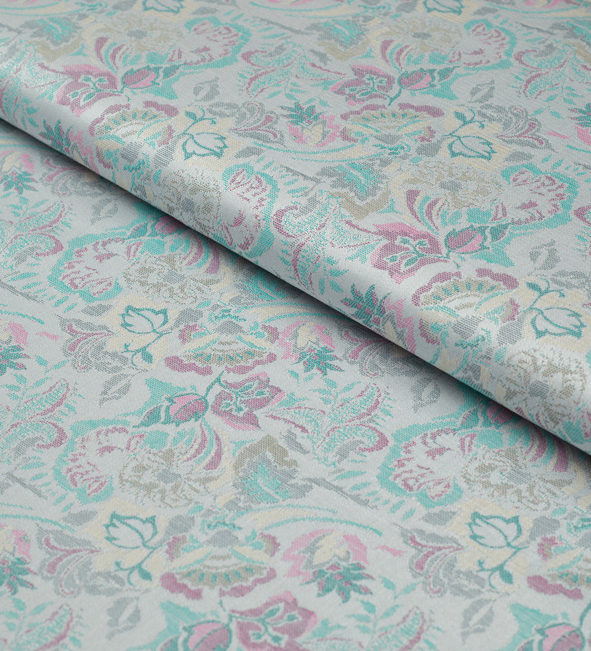 Aqua Bloom Jacquard By Vercelli (Unstitched Ethnic Fabric)