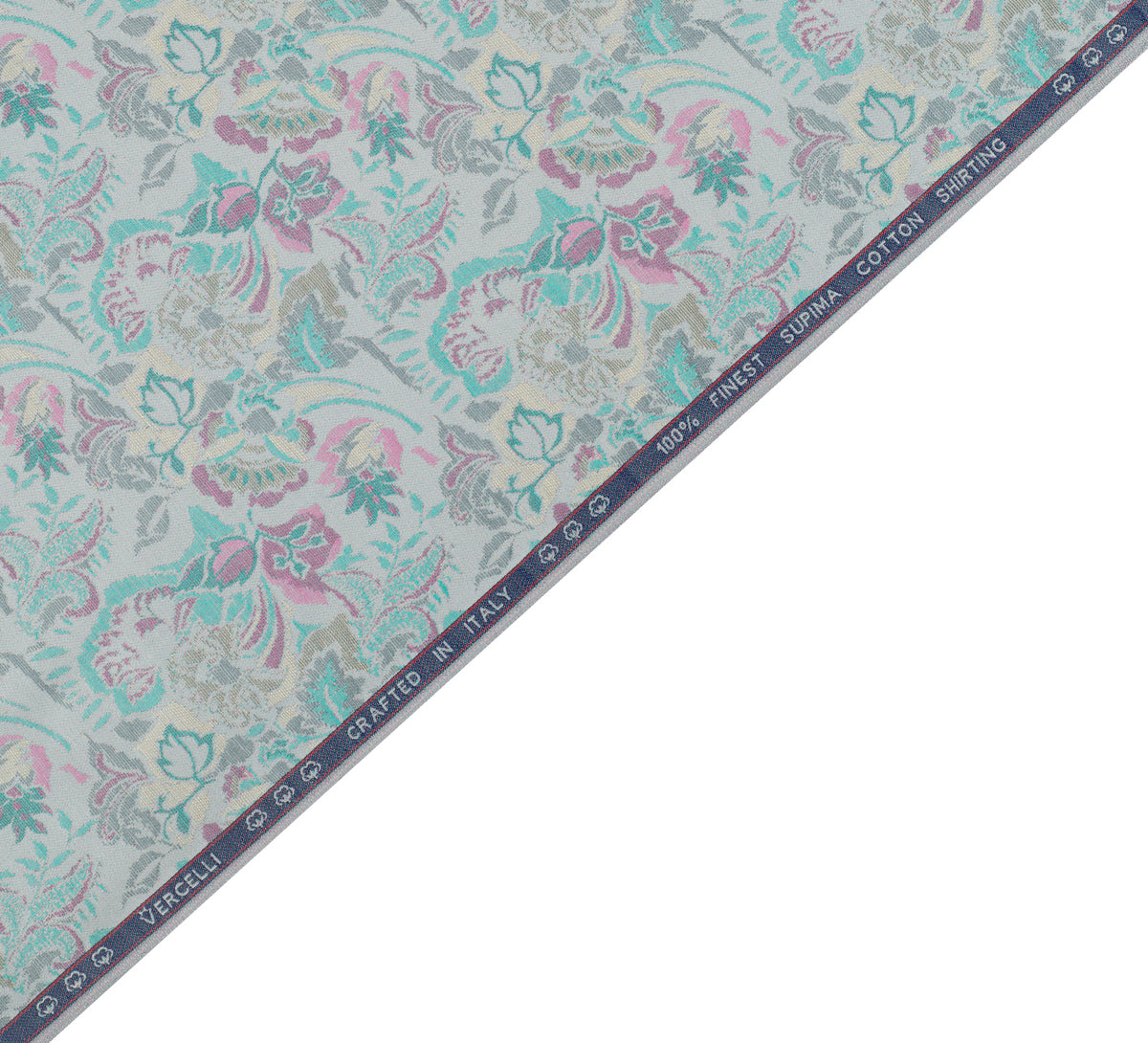 Aqua Bloom Jacquard By Vercelli (Unstitched Ethnic Fabric)
