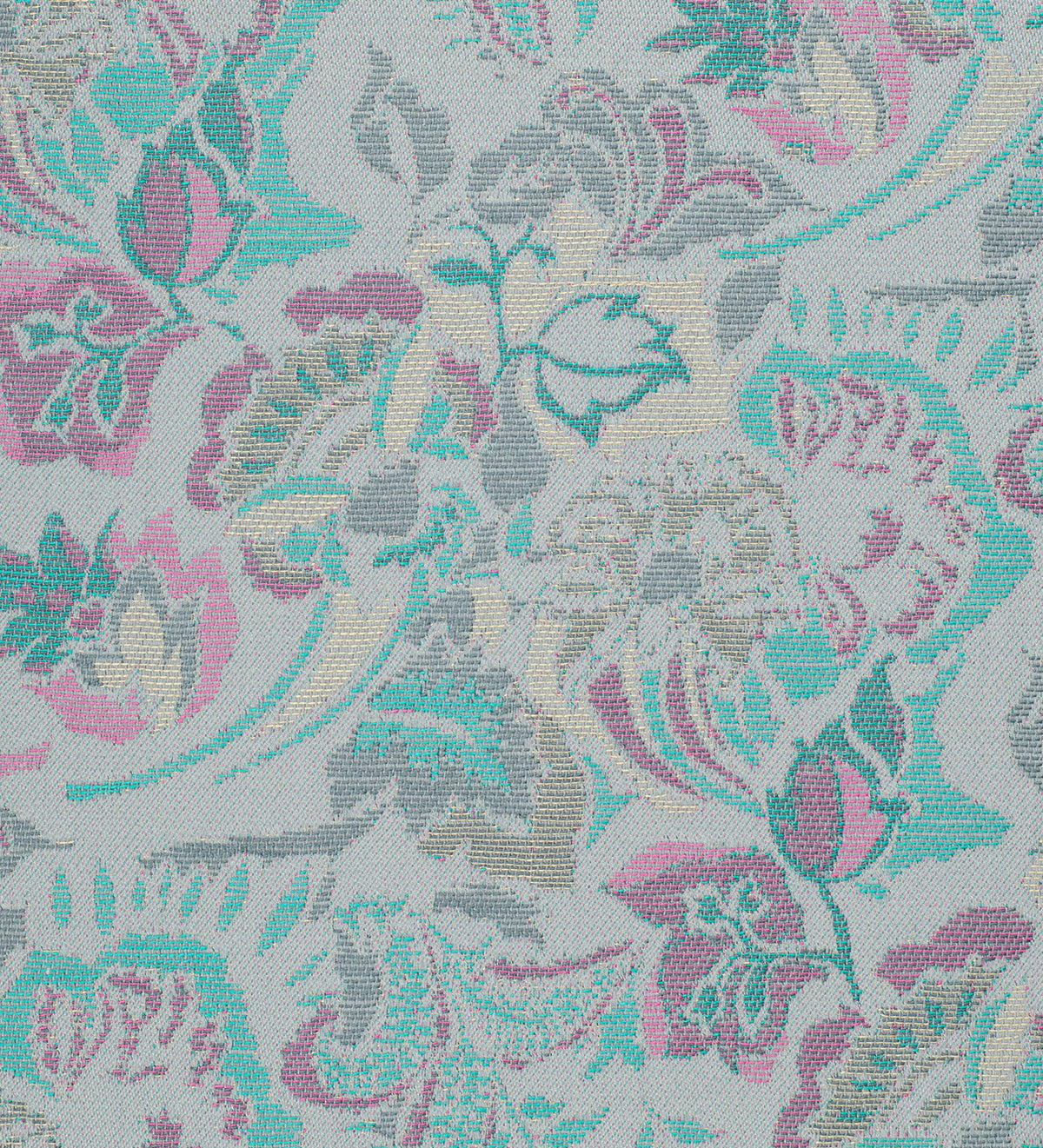 Aqua Bloom Jacquard By Vercelli (Unstitched Ethnic Fabric)