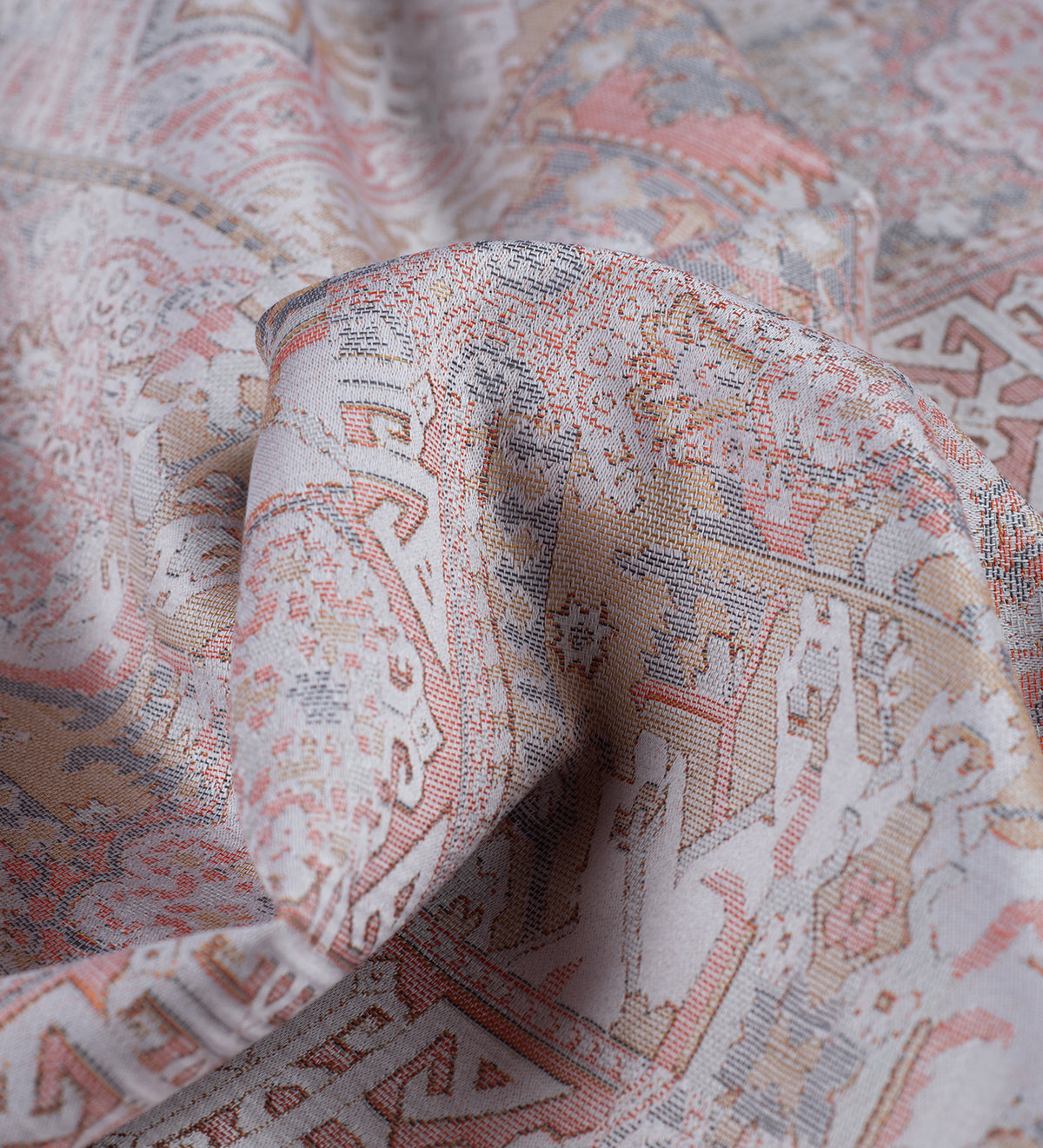 Heritage Rose Jacquard By Vercelli (Unstitched Ethnic Fabric)