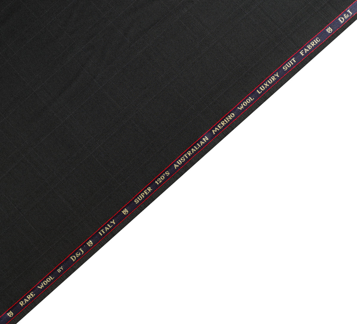 Obisidian Black Super 120's By Rare Wool (Unstitched Suiting Fabric)