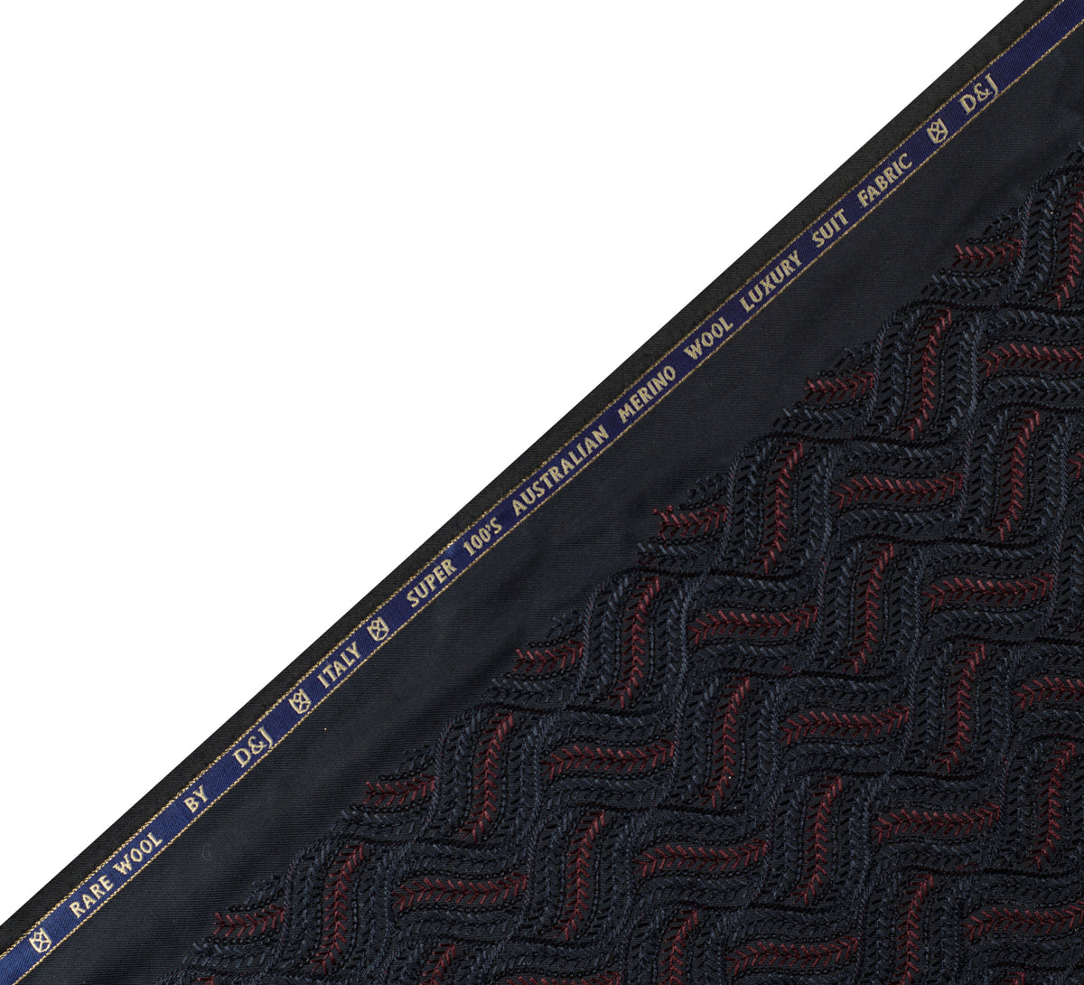 Noir Burgundy Chevron By D&J (Unstitched Ethnic Fabric)