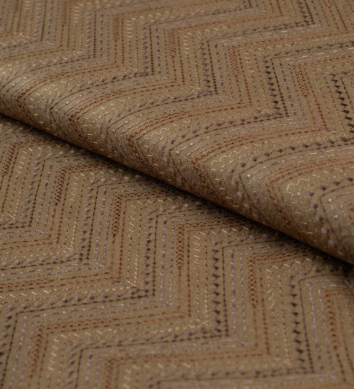 Taupe Jacquard By D&J (Unstitched Ethnic Fabric)