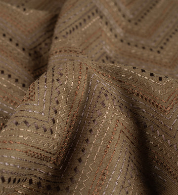 Taupe Jacquard By D&J (Unstitched Ethnic Fabric)