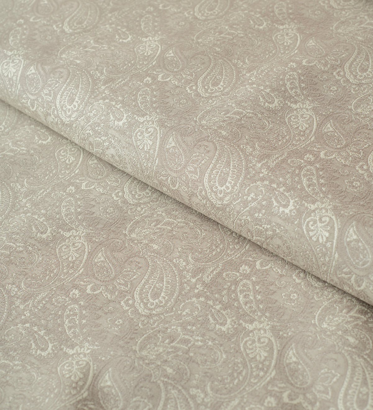 Taupe Beige Paisley (Unstitched Ethnic Fabric)